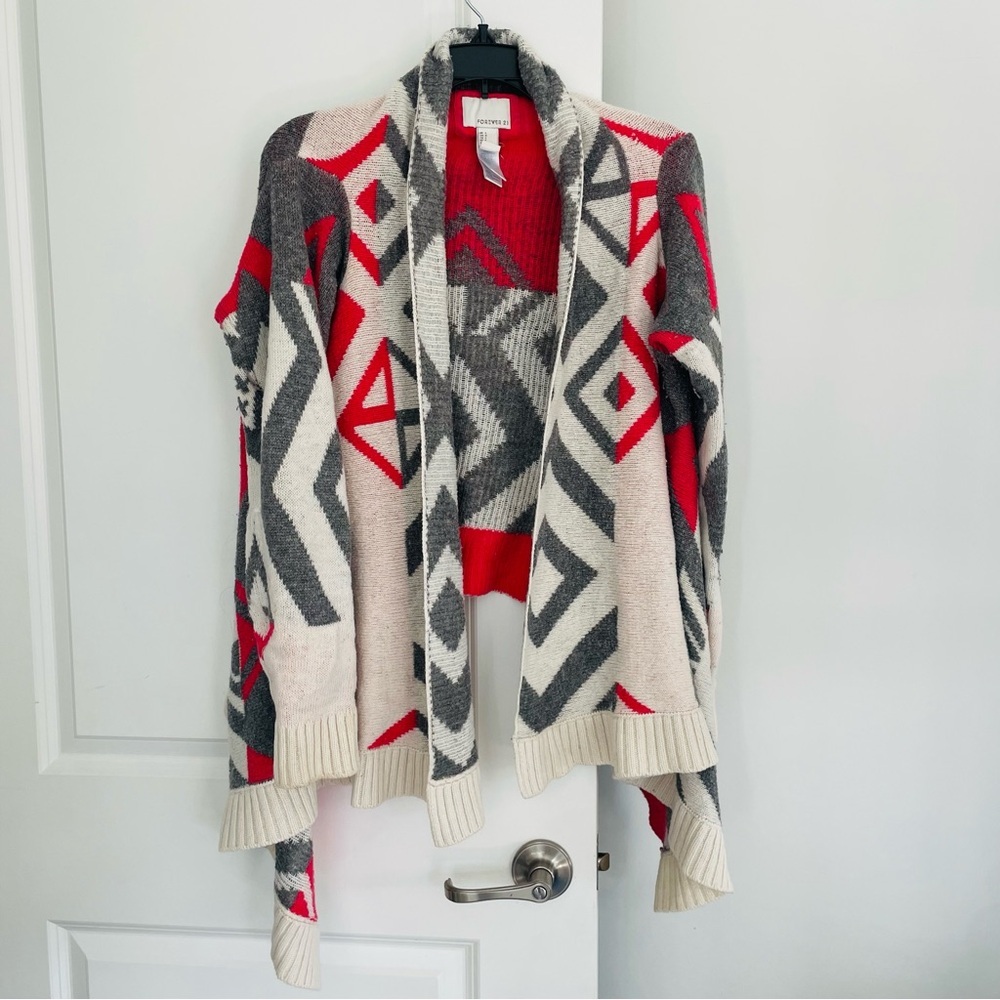 Forever 21 Aztec Knit Cardigan Size L